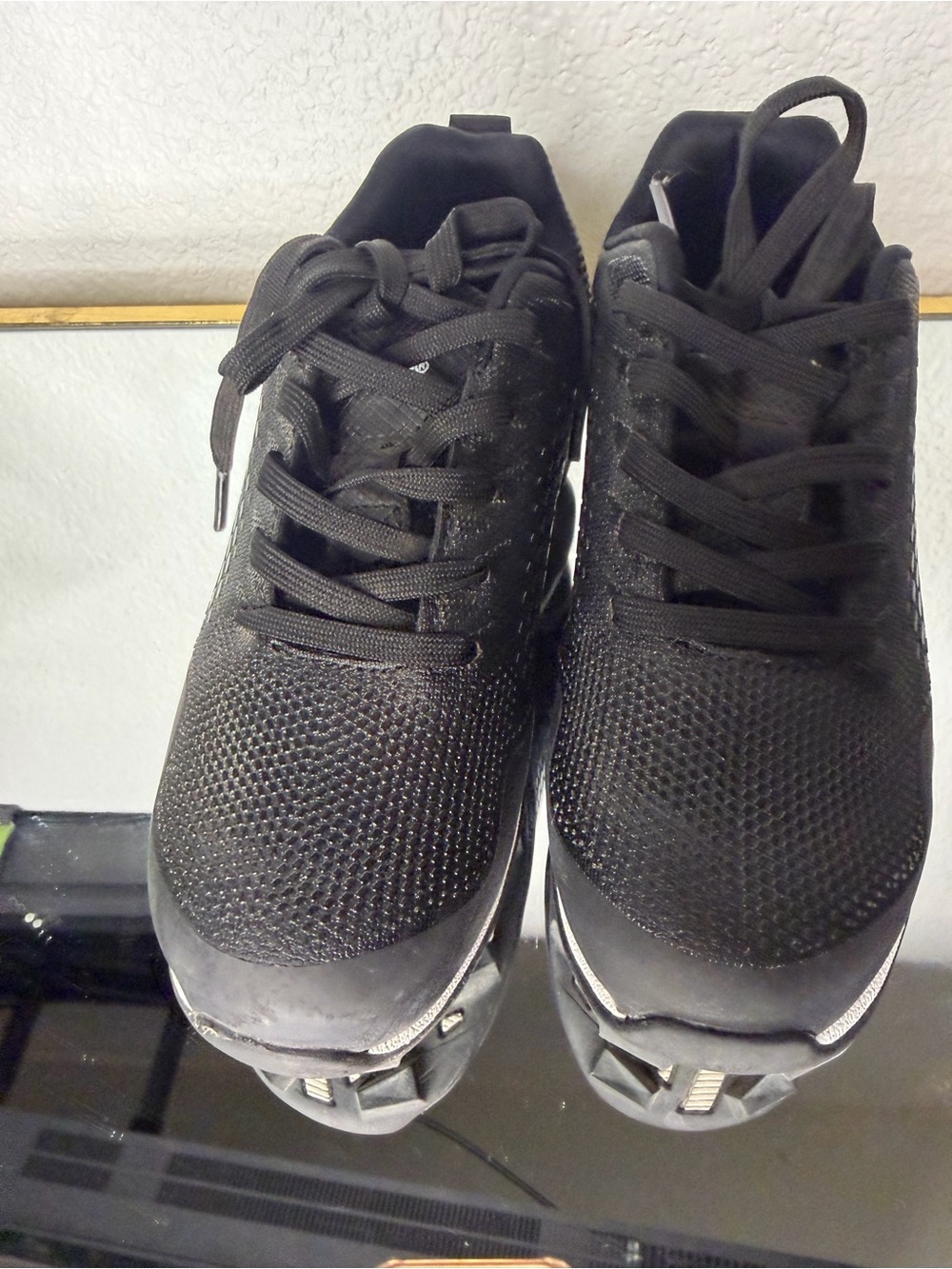 Kids' Black Lace-Up Athletic Sneakers